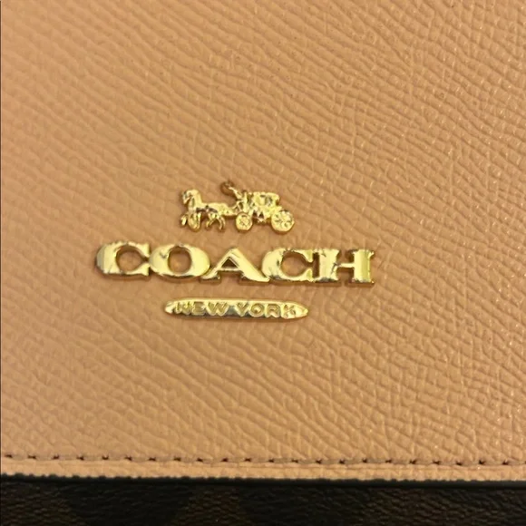 Coach Light Pink and Dark Brown Crossbody Bag - Picture 2 of 16